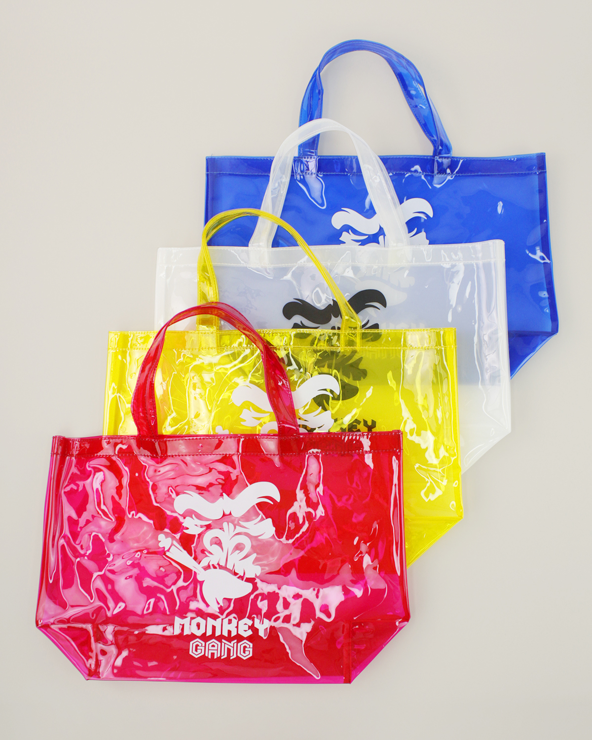 カラフルな4色展開のビニールバッグ！ カラー塩ビ（PVC）船底バッグ 